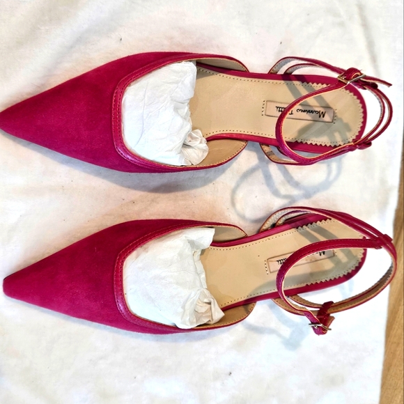 New Massimo Dutti Hot Pink Suede Flats size 35 EU - Picture 7 of 7